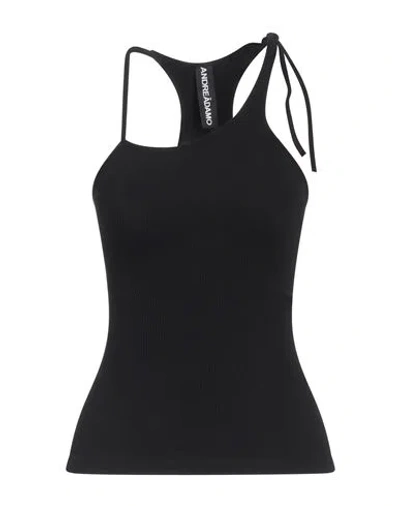 Andreädamo Ribbed Jersey Tank Top In Black