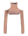 Andreädamo Andreādamo Woman Top Blush Size M Viscose, Polyester, Polyamide, Elastane In Pink
