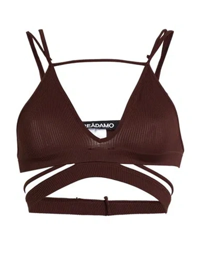 Andreädamo Andreādamo Woman Top Brown Size Xs Polyamide, Elastane