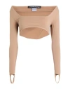 Andreädamo Andreādamo Woman Top Camel Size S/m Polyamide, Elastane In Gray
