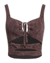 Andreädamo Andreādamo Woman Top Dark Brown Size M Viscose, Polyamide