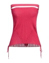 Andreädamo Andreādamo Woman Top Fuchsia Size M Viscose, Polyester, Polyamide, Elastane In Pink
