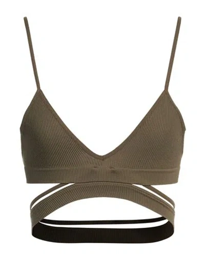 Andreädamo Andreādamo Woman Top Military Green Size Xxs/xs Polyamide, Elastane In Brown
