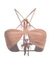 Andreädamo Andreādamo Woman Top Beige Size M Viscose, Polyester, Polyamide, Elastane In Beige