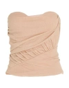 Andreädamo Andreādamo Woman Top Sand Size S Cotton, Nylon In Beige