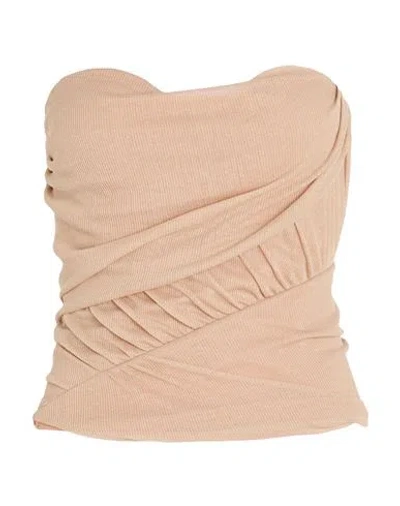 Andreädamo Andreādamo Woman Top Sand Size S Cotton, Nylon In Beige