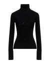 Andreädamo Andreādamo Woman Turtleneck Black Size L Viscose, Polyester, Polyamide, Elastane In Black