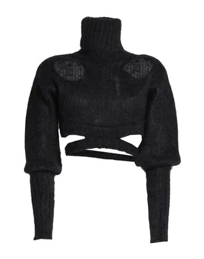 Andreädamo Andreādamo Woman Turtleneck Black Size Xs Mohair Wool, Polyamide, Wool