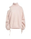 Andreädamo Andreādamo Woman Turtleneck Blush Size L Mohair Wool, Polyamide, Wool In Pink