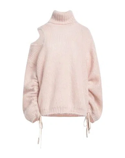 Andreädamo Andreādamo Woman Turtleneck Blush Size L Mohair Wool, Polyamide, Wool In Pink