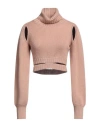 Andreädamo Andreādamo Woman Turtleneck Camel Size L Wool, Acrylic, Polyamide, Elastane In Beige