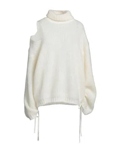 Andreädamo Andreādamo Woman Turtleneck Ivory Size L Mohair Wool, Polyamide, Wool In White