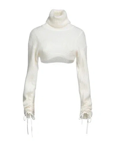 Andreädamo Andreādamo Woman Turtleneck Ivory Size L Mohair Wool, Polyamide, Wool In White