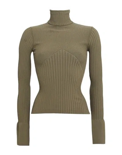 Andreädamo Andreādamo Woman Turtleneck Military Green Size L Viscose, Polyester, Polyamide, Elastane