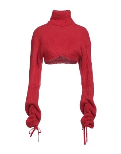 Andreädamo Andreādamo Woman Turtleneck Red Size Xs Mohair Wool, Polyamide, Wool