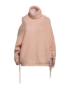 Andreädamo Andreādamo Woman Turtleneck Sand Size Xs Mohair Wool, Polyamide, Wool In Beige