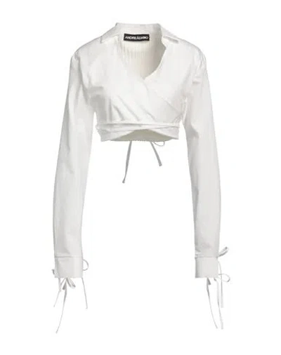 ANDREÄDAMO ANDREĀDAMO WOMAN WRAP CARDIGANS OFF WHITE SIZE M COTTON, VISCOSE, POLYESTER, POLYAMIDE, ELASTANE
