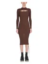 Andreädamo Andreādamo Dress With Cut Out Detail In Brown