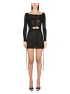 Andreädamo Andreādamo Mini Ribbed Dress In Black