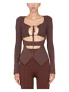 Andreädamo Andreādamo Ribbed Tops In Brown