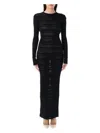 Andreädamo Striped Knit Maxi Dress In Black