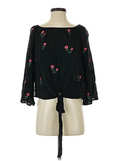 Pre-owned Andree By Unit 3/4 Sleeve Blouse In Black