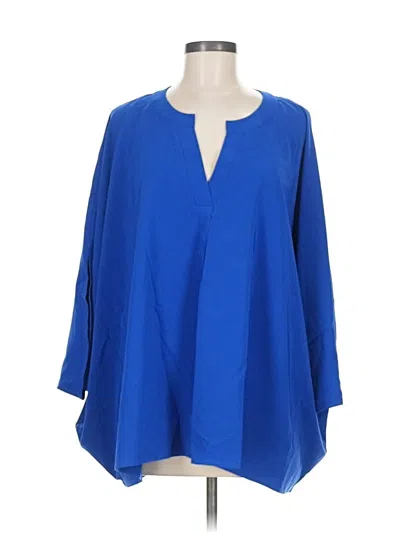 Pre-owned Andree By Unit 3/4 Sleeve Blouse In Blue