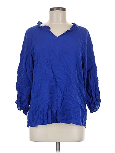 Pre-owned Andree By Unit 3/4 Sleeve Blouse In Blue