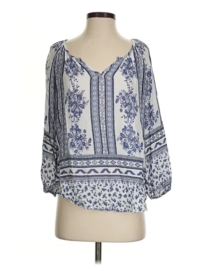 Pre-owned Andree By Unit 3/4 Sleeve Blouse In Blue