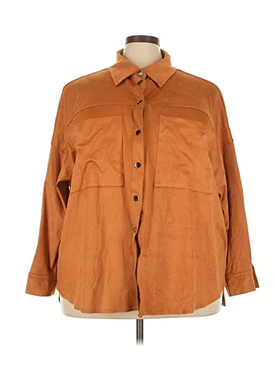 Pre-owned Andree By Unit 3/4 Sleeve Blouse In Brown