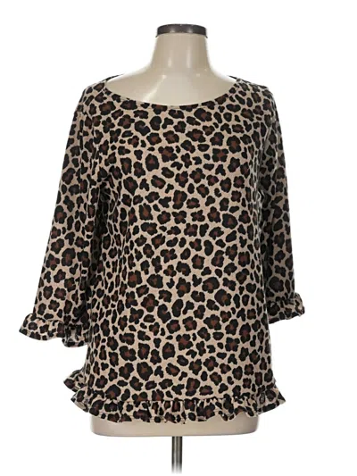 Pre-owned Andree By Unit 3/4 Sleeve Blouse In Brown