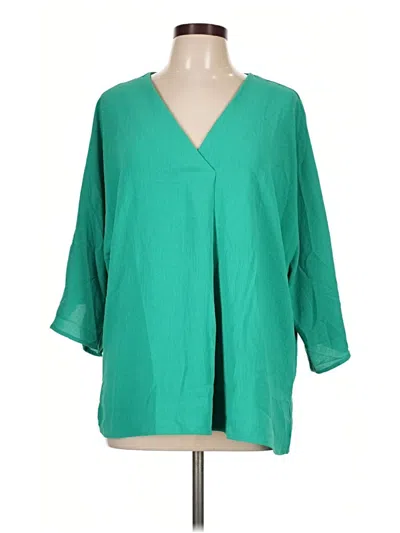 Pre-owned Andree By Unit 3/4 Sleeve Blouse In Green