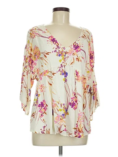 Pre-owned Andree By Unit 3/4 Sleeve Blouse In Ivory