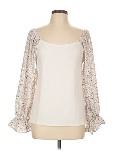 Pre-owned Andree By Unit 3/4 Sleeve Blouse In Ivory