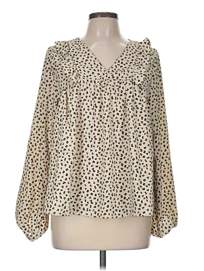 Pre-owned Andree By Unit 3/4 Sleeve Blouse In Ivory
