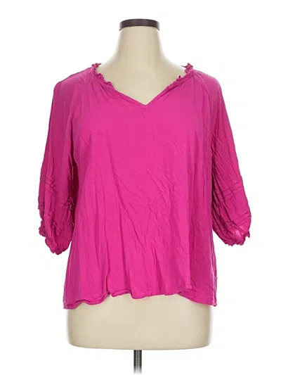 Pre-owned Andree By Unit 3/4 Sleeve Blouse In Pink