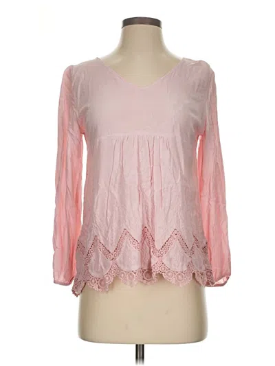 Pre-owned Andree By Unit 3/4 Sleeve Blouse In Pink