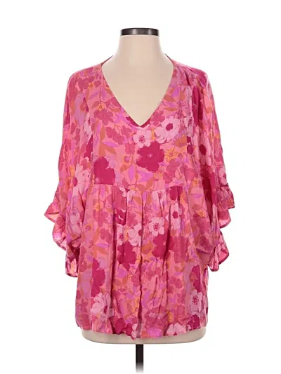 Pre-owned Andree By Unit 3/4 Sleeve Blouse In Pink
