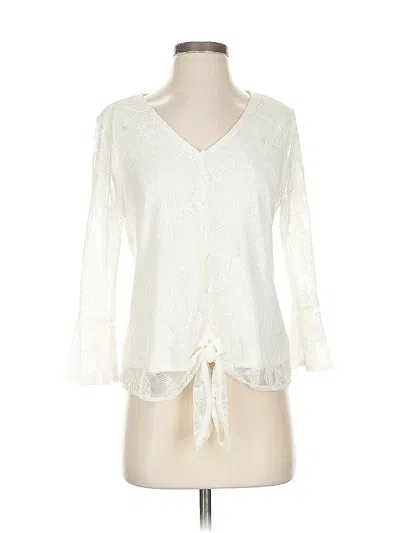 Pre-owned Andree By Unit 3/4 Sleeve Blouse In White