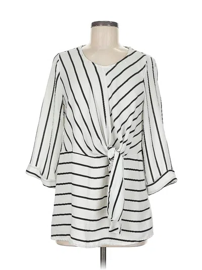 Pre-owned Andree By Unit 3/4 Sleeve Blouse In White