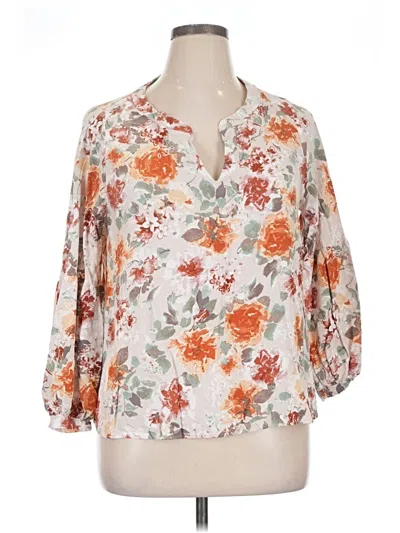 Pre-owned Andree By Unit 3/4 Sleeve Blouse In White