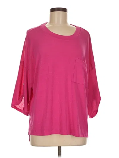 Pre-owned Andree By Unit 3/4 Sleeve Top Pink Boatneck Tops