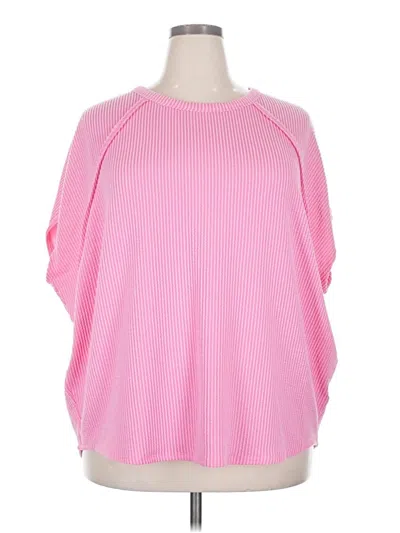 Pre-owned Andree By Unit 3/4 Sleeve Top Pink Cold Shoulder Neckline Tops