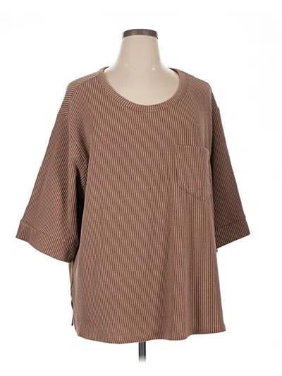 Pre-owned Andree By Unit 3/4 Sleeve T-shirt In Brown