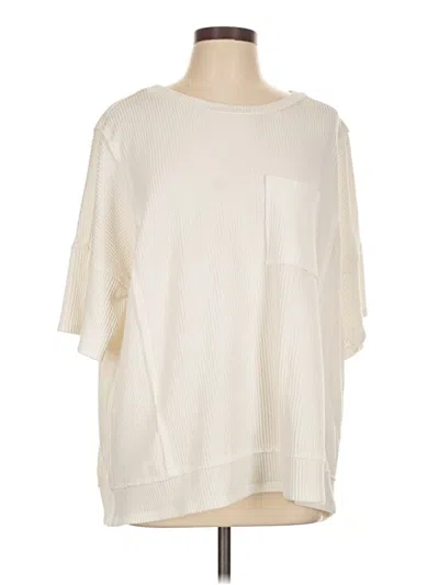 Pre-owned Andree By Unit 3/4 Sleeve T-shirt In White