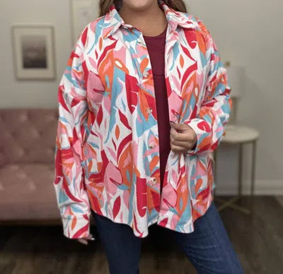 Andree By Unit Abstract Corduroy Shacket In Multi