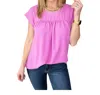 Andree By Unit Airflow Babydoll Top In Magenta In Pink