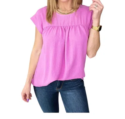 Andree By Unit Airflow Babydoll Top In Magenta In Pink