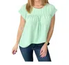 Andree By Unit Airflow Babydoll Top In Sage In Multi