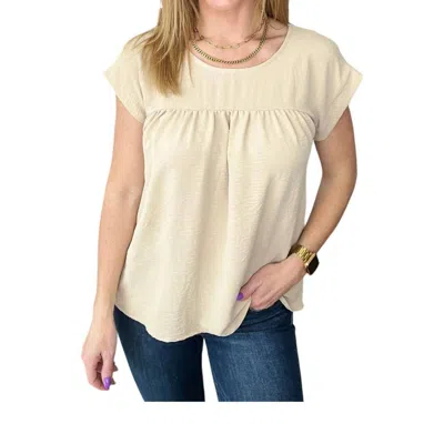 Andree By Unit Airflow Babydoll Top In Taupe In Beige